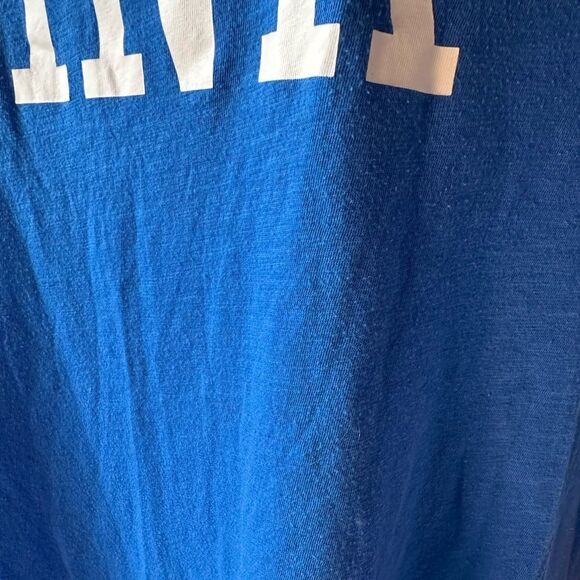 PINK Victoria’s Secret (Small) Blue Quarter Sleeve 'PINK' Top - Picture 5 of 7